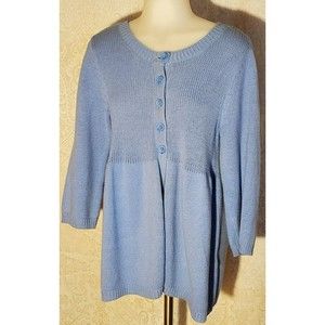 Izod Powder Blue Women's Cardigan Sweater Size M Long Sleeve Button Down Halfway